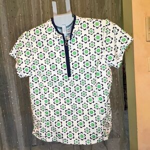 Kinona Green and Blue Floral Top